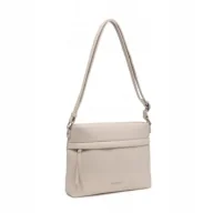 Torebki damskie - Trapezowa Beżowa Damska Torebka na Ramię Listonoszka LUIGISANTO Skóra Eko - miniaturka - grafika 1