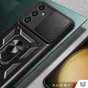 Etui do Samsung Galaxy S24 pancerne Slide Case Ring obudowa ochrona aparatu Camshield Alogy czarne + Szkło - Części i akcesoria do laptopów - miniaturka - grafika 13
