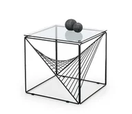 Ławy i stoliki kawowe - Stolik kwadratowy PATO ława szkło dymione / czarny - miniaturka - grafika 1