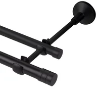 Karnisze - Karnisz Forio 240 cm podwójny czarny mat 16/19 mm Inspire - miniaturka - grafika 1