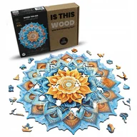 Puzzle - PUZZLE DREWNIANE NIEBIESKA MANDALA DUŻA 380 XXL - miniaturka - grafika 1