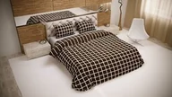 Pościel - Luxury Pościel bawełniana 220x200 Krata brązowa biała 28249/2 poszewki 2x70/80 01 - miniaturka - grafika 1