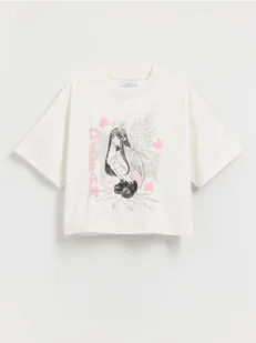 Reserved - T-shirt z nadrukiem - złamana biel - Koszulki dla dziewczynek - miniaturka - grafika 1
