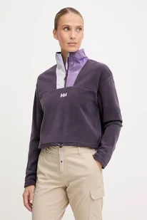 Helly Hansen bluza polarowa DAYBREAKER damska kolor fioletowy z aplikacją 49561 - Bluzy damskie - miniaturka - grafika 1