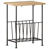 Inne meble do salonu - Vida Stojak na gazety 40x30x50 cm lite drewno mango i stal V-286465 - miniaturka - grafika 1