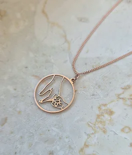 MAMA I DZIECKO DŁONIE- naszyjnik różowe złoto - Naszyjniki - miniaturka - grafika 1