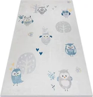 Dywany dla dzieci - Dywan do prania BAMBINO 1161 Sowy, sówki dla dzieci, antypoślizgowy - szary 80x150 cm - miniaturka - grafika 1