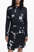 Sukienki - KRÓTKA SUKIENKA DESIGUAL DLA KOBIET W KOLORZE CZARNYM - miniaturka - grafika 1