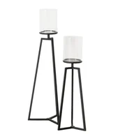 Świeczniki - Szklane świeczniki na metalowym stelażu Cosa, 75-95 cm - miniaturka - grafika 1