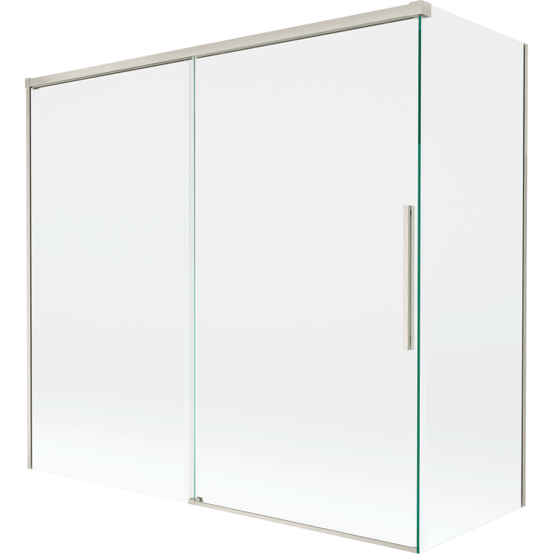 Mexen Rox parawan nawannowy 2-skrzydłowy rozsuwany 170 + 70 x 150 cm, transparent, nikiel szczotkowany - 8C9-170-070-97-00