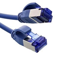 Kable miedziane - InLine® Kabel krosowy Slim, Cat.6A, S/FTP, TPE (LSZH) elastyczny, PoE, miedź (CU), LAN, Ethernet, kabel sieciowy, RJ45 Gigabit, niebieski, 0,3 m, 74933B - miniaturka - grafika 1