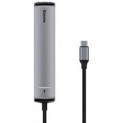 Huby USB - Baseus ADAPTER USB BASEUS J0G ADAPTER TYPE-C TO MULTI PORT 6IN1 GREY - miniaturka - grafika 1