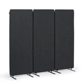 Inne meble biurowe - Akustyczny parawan, ścianka działowa 160 x 60 cm, 3 sztuki w opakowaniu, 100% poliester, połączenia na zamek błyskawiczny, grafitowy - miniaturka - grafika 1
