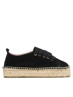 Manebi Espadryle Lace-Up Espadrilles K 1.0 E0 Czarny - Espadryle damskie - miniaturka - grafika 1