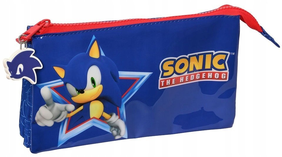Piórnik 3 Przegrody Sonic The Hedgehog Saszetka