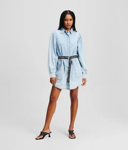 Damska sukienka bawełniana Karl Lagerfeld Jeans niebieska - KARL LAGERFELD - Sukienki - miniaturka - grafika 1