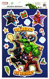 Duży arkusz świątecznych naklejek na okno Marvel Avengers. 48 x 29 cm. - Szkolne artykuły papiernicze - miniaturka - grafika 1