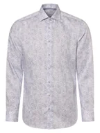 Koszule męskie - Eterna Slim Fit Koszula męska - non-iron Mężczyźni Slim Fit Bawełna biały|niebieski wzorzysty, 40 - miniaturka - grafika 1