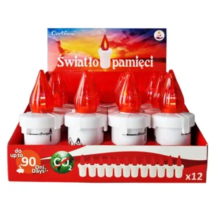 Wkład LED Memor 2xR6 10,5 cm czerwony - Lampiony i znicze - miniaturka - grafika 1