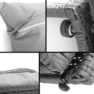 Sofa ogrodowa z baldachimem Sydney Grey / Grey Melange - Sofy ogrodowe - miniaturka - grafika 10