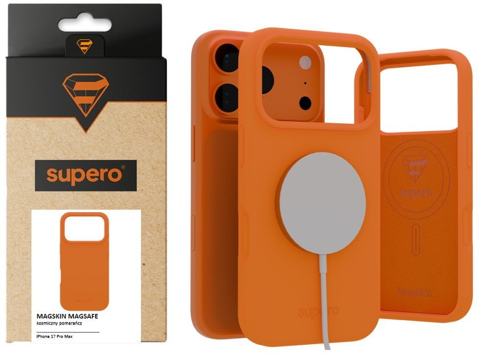 Etui silikonowe Supero MagSkin MagSafe do iPhone 17 Pro Max, pomarańczowe