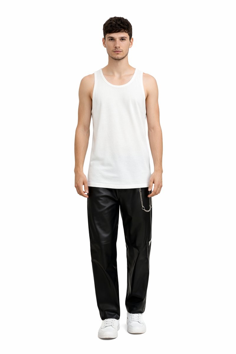 ALLSAINTS BIAŁA KOSZULKA BEZ RĘKAWÓW Z BAWEŁNY I ELASTANU XL 1I4A