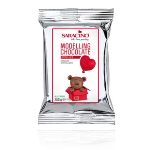 Saracino Czekolada plastyczna czerwona red 250g - Dodatki do ciast w proszku - miniaturka - grafika 1