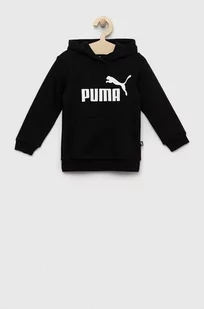 Puma bluza dziecięca ESS Logo Hoodie TR G kolor czarny z kapturem z nadrukiem - Bluzy dla dziewczynek - miniaturka - grafika 1