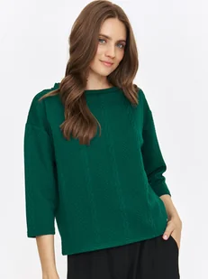 Zielona bluza ze sweterkową fakturą - Swetry damskie Zielona bluza ze sweterkową fakturą - Swetry damskie - miniaturka - grafika 1