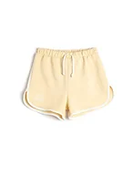 Spodenki damskie - Koton Dziewczęce szorty ze sznurkiem bocznym wstążka detal bawełna, beżowy (057), 7-8 Lat - miniaturka - grafika 1