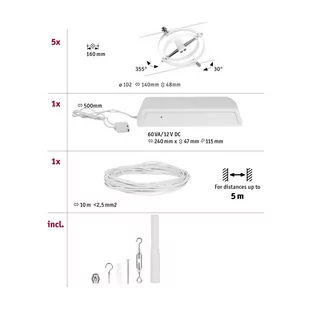 Paulmann Wire Cardan system linkowy, 5 m biały - Lampy pozostałe - miniaturka - grafika 2
