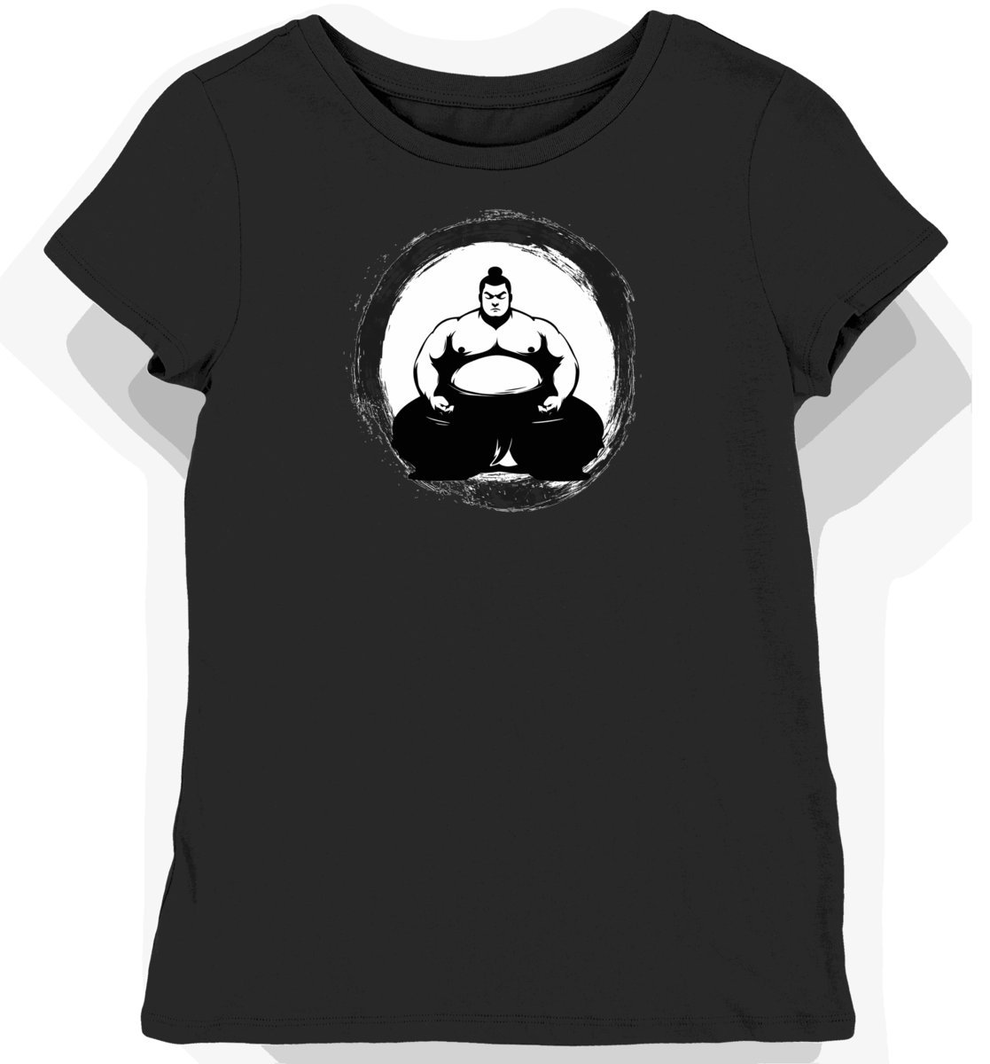 Koszulka damska czarna z nadrukiem sumo sportowym XS