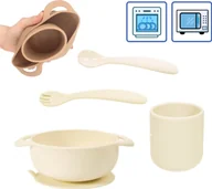 Kubki dla dzieci - Kean Silicone Miska z przyssawką kubek sztućce silikonowy KEAN - miniaturka - grafika 1