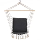 Fotele ogrodowe wiszące - Krzesło wiszące Szare 55x100cm z Frędzlami - miniaturka - grafika 1