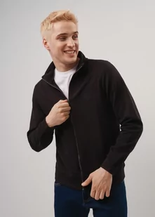 Bawełniana czarna bluza męska bez kaptura - Bluzy męskie - miniaturka - grafika 1