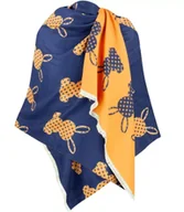 Apaszki i szaliki damskie - Ciepły szal szalik dwustronny króliczki dzianina - miniaturka - grafika 1