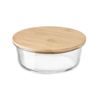 Pojemniki kuchenne - Szklany pojemnik z bambusową pokrywką Florina Clavato 640 ml okrągły - miniaturka - grafika 1