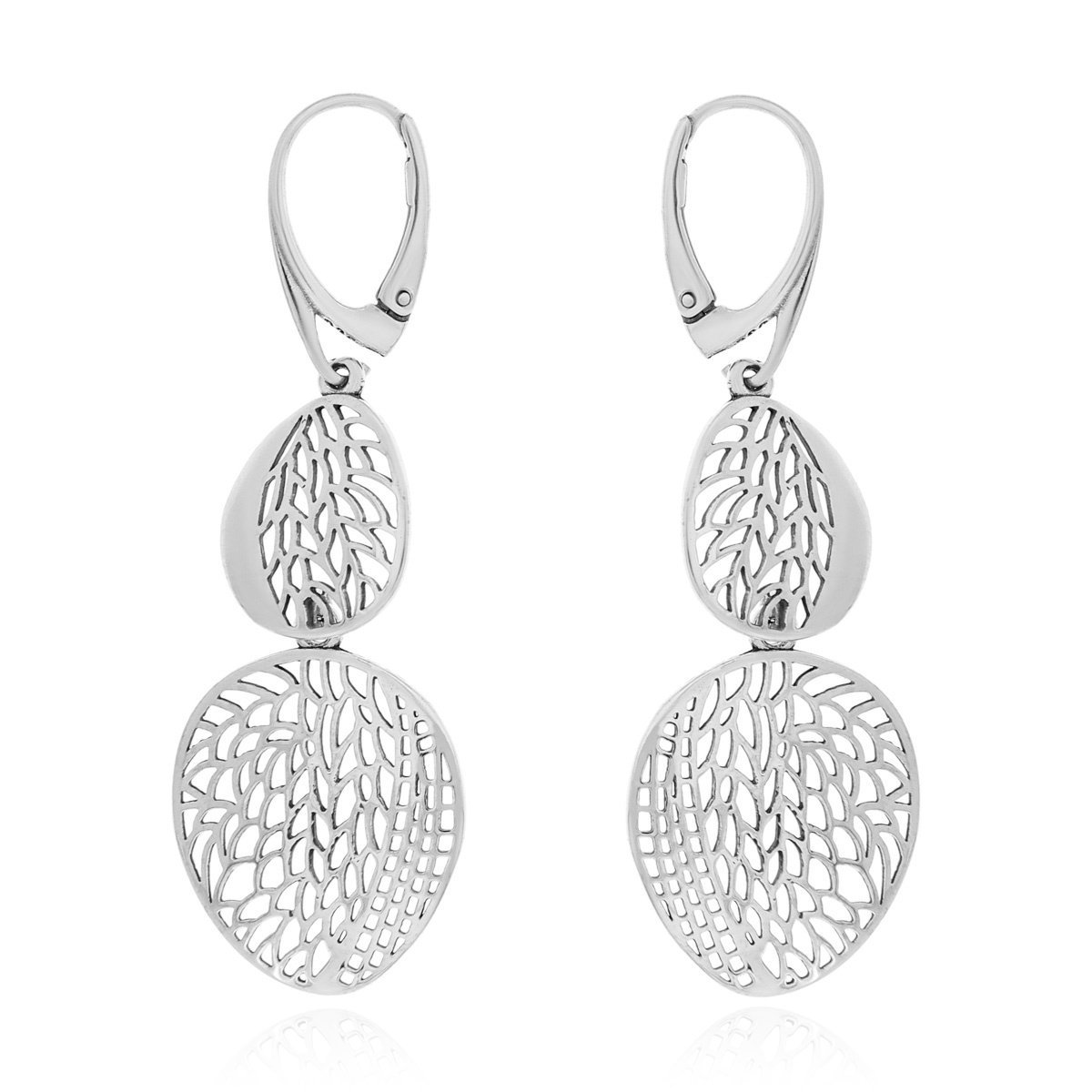 Srebrne kolczyki ażurowe na biglu pr. 925