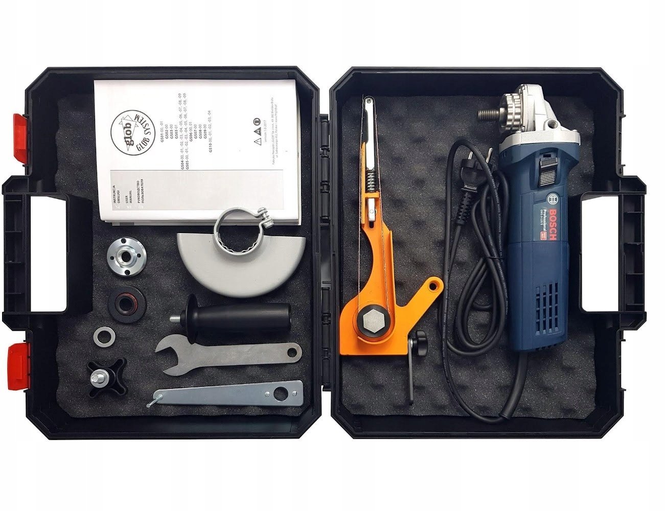 Glob Zestaw GS20-03 do szlifowania GLOB SYSTEM pilnik ze szlifierką Bosch GWS9-125S