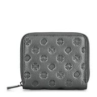 Portfele - Damski portfel skórzany w tłoczenie srebrny - miniaturka - grafika 1