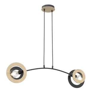 Skiva lampa wisząca 2xE27 czarna/jasne drewno 1409/2 - Lampy sufitowe - miniaturka - grafika 1