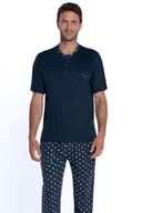 Piżamy męskie - Piżama męska TOMAS Ciemnoniebieski L - miniaturka - grafika 1