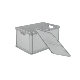Pojemnik transport box 64 l jasnopopielaty robert 60 x 40 x 32 cm keeeper z pokrywą - Pudła i pojemniki do przechowywania - miniaturka - grafika 1