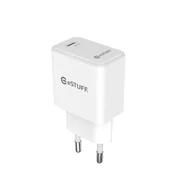 Ładowarki do telefonów - eSTUFF USB-C Charger EU PD 20W. 1 x - miniaturka - grafika 1