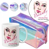 Kosmetyczki, organizery i kuferki - Zestaw Kosmetyczka Kubek Dla Makijażystki IMIĘ - miniaturka - grafika 1