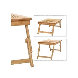 Składany stolik pod laptop bambusowy stabilny tablet STL11 - Lustra - miniaturka - grafika 2