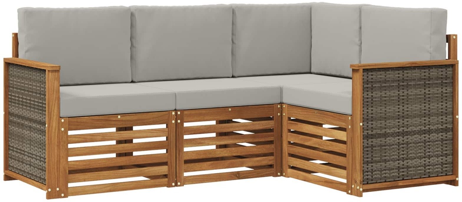 vidaXL Zestawy sof z poduszką 4 pcs Lite Drewno Akacji