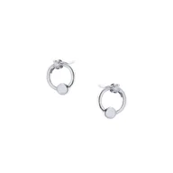 Biżuteria dla dzieci - Srebrne kolczyki 925 Kółeczko biała cyrkonia - miniaturka - grafika 1