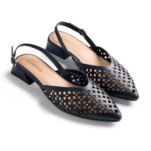 GIOSEPPO Damski pasek Lagos T-Strap, czarny/biały, 7 UK