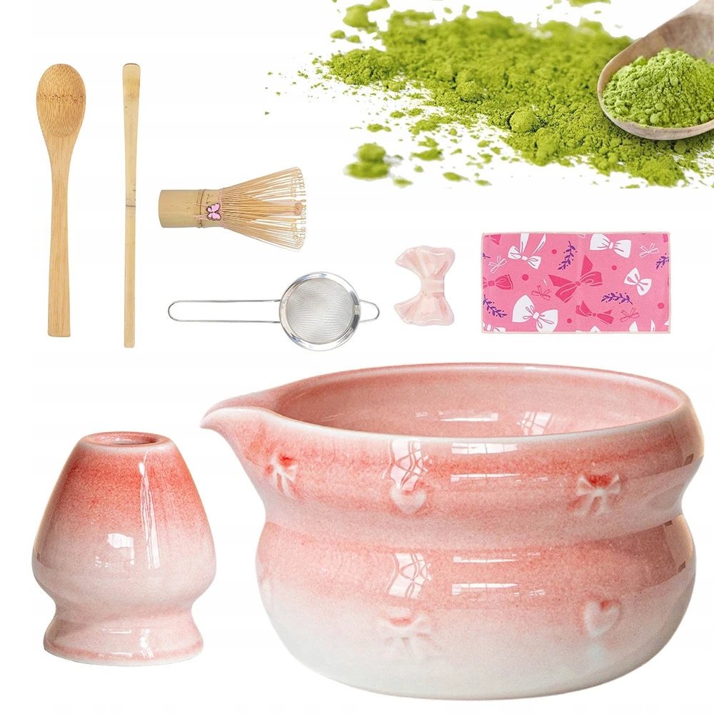 ZESTAW DO PARZENIA MATCHY Z ŁYŻKĄ TRZEPACZKĄ I MIOTEŁKĄ 8W1